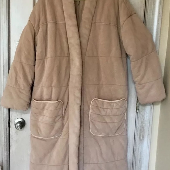 Free People Dolman Duvet Coat Maxi Duster Champagne Slumber Tan Pink - Picture 5 of 8